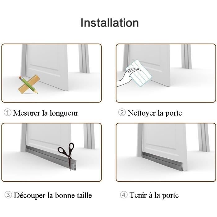 BAS DE PORTE Adhésif, ZCZUOX 100cm X5cm Souple Silicone Isolant Phonique Thermiq EUR 21,49 - FR