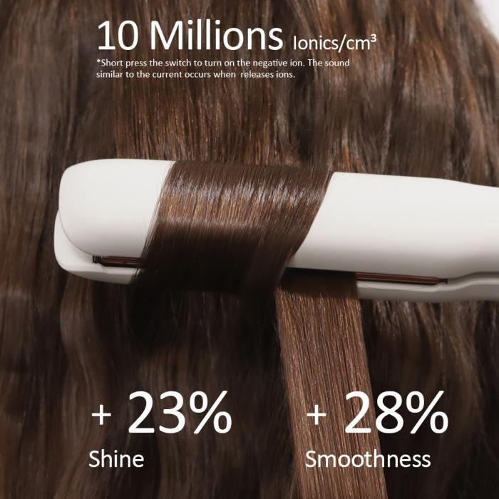 Lisseur Cheveux professionnel Ionique Faszin Fer à Lisser Chauffante Rapide  avec Plaque Cheveux Flottante 3D Températures Réglables