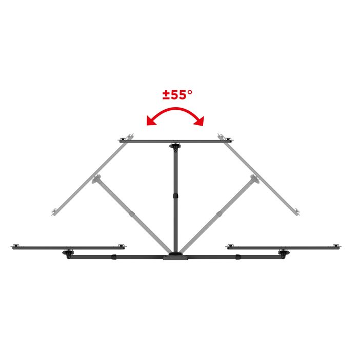 Support TV Mural Xantron STRONGLINE-960 - Pivotant, Inclinable, Extensible, Pour écrans 37-70", Jusqu'à 60 Kg - 2