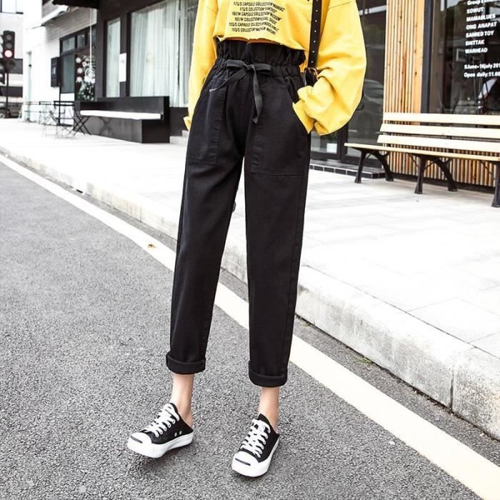 Jean taille discount haute lacet