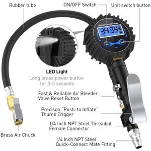 Manomètre Numérique Pour Gonfleur De Pneus, Pour Voitures, Camions