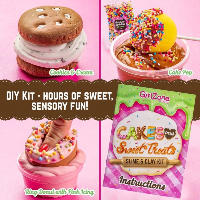 GirlZone Kit De Slime Gourmandises – Slime Beurre, Slime Crunchy Et Oeuf Surprise Pour Filles – Activité Créative DIY