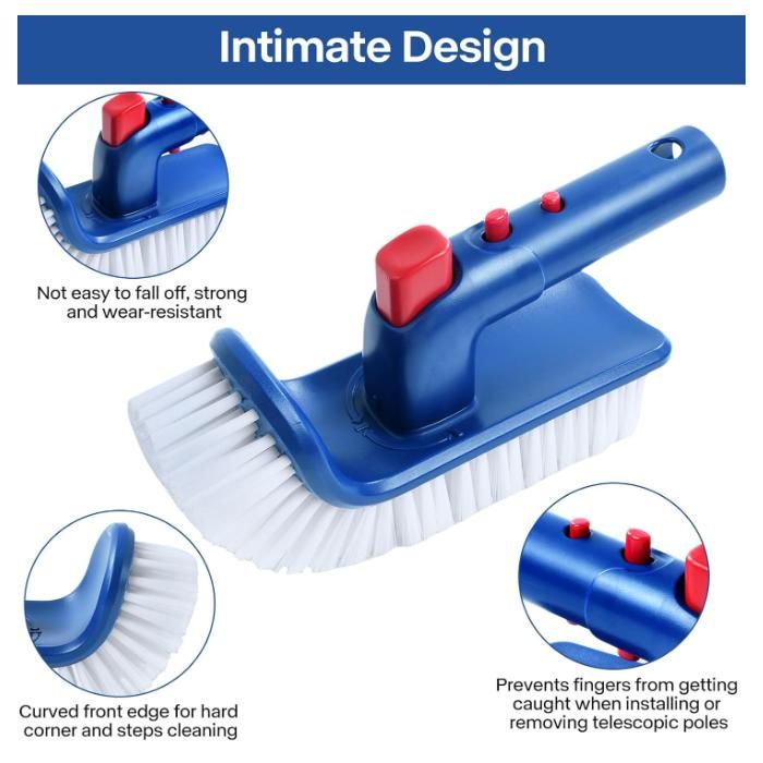 Brosse Piscine Avec Manche Télescopique 180cm - Nettoyage Fond Et Parois