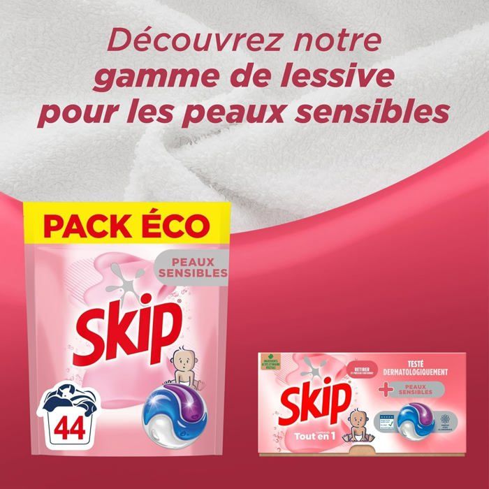 Lessive Capsules Tout en 1 Peaux Sensibles-Contre les taches tenaces ...
