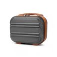 Kono Vanity Case Rigide ABS Léger Portable 28x15x21cm Trousse de Toilette pour Voyage, Vanity Rigide Voyage Femme, Gris-0