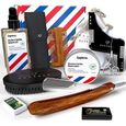 Kit Soin Barbe et Rasage Sapiens Barbershop   Coffret Barbe Homme Complet   Coupe Choux, Huile Barbe et Baume Barbe Made in France,-0