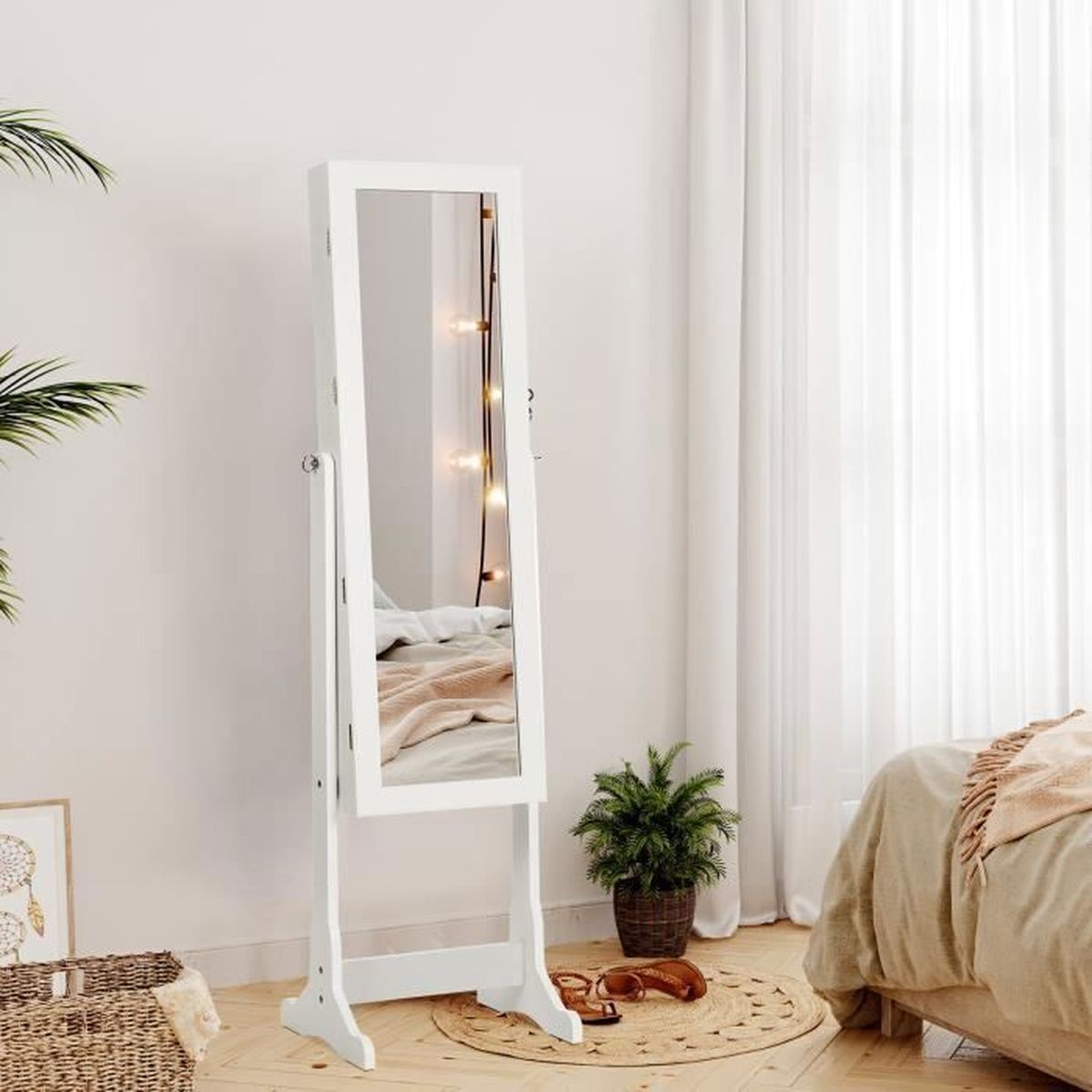 Songmics Led Armoire A Bijoux Armoire De Rangement Sur Pieds Avec