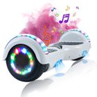 TENBOOOM TENBOOM Hoverboard électrique avec lumière LED bluetooth autonomie 6-8km vitesse maximale 12KM/H, charge maximale 100KG Blanc
