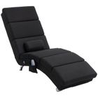 HOMCOM - Fauteuil relax - Tissu effet lin (100% polyester) - 56x168x84cm - Noir