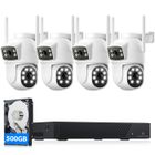 CAMCAMP Caméra de Surveillance WiFi Extérieure POE Kit avec Enregistrement 2MP+2MP Dual Lens Double 4 Caméras Audio Bidirectionnel