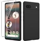 Coque Silicone Couleur Noire + Verre Trempe Pour Google Pixel 6A Little Boutik® Protection Antichoc