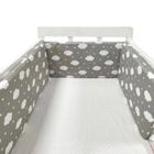 MERKMAK Tour de lit bébé 200 x 30 cm, coussin barrière anti-collision pour berceau contour lit bébé respirant en coton, nuages ​​gris