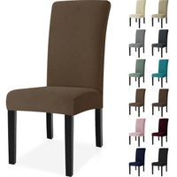 Ystyle Housse De Chaise 2 Pièces - Extensible Lavable - Café Foncé
