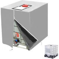 Bache pour Cuve 1000L IBC - Réservoir d'eau Couvercle - Anti-UV Anti-poussière Couverture Container - Blanc