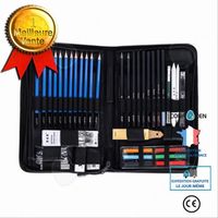 CONFO® Ensemble d'outils de peinture 48 pièces de crayon à croquis ensemble d'outils peinture Fournitures de papeterie d'art