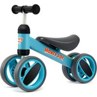 GOPLUS Vélo d'Équilibre Bébé avec 4 Roues,Trotteur sans Pédale avec Poignée Ergonomique/Siège Rembourré,pour Enfants 1-2 Ans,Bleu