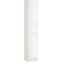 Meuble colonne salle de bain - KLEANKIN - 30x28x170cm - Blanc - Contemporain - Design - Laqué