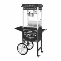 Machine à popcorn avec chariot Royal Catering RCPW162 (1600W 5 kg/h 16 L/h revêtement de la marmite téflon design Américain)