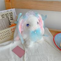 Lolita Bunny Sac à dos en peluche, sac messager à bandoulière en forme de lapin mignon pour enfants, cadeau N°5