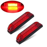 OPI04665-FEUX DE GABARIT,2 pièces lumière latérale rouge camion remorque lumières imperméable LED indicateur lumineux lampe d'aver