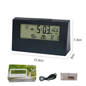 Radio réveil Réveil électrique blanc avec écran LCD, horloge nu