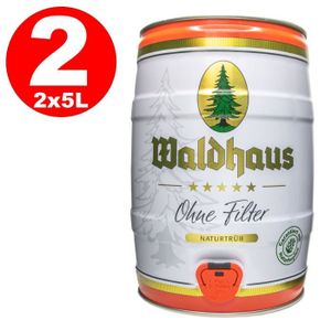 BIERE 2 x Waldhaus sin Filtre Naturtrüb 5 L fûts de fête 5,6% vol. La cerveza de los hombres
