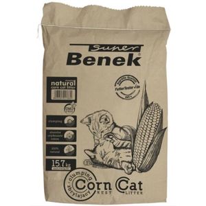 BAC À LITIÈRE Litière pour chat Certech Super Benek Corn Cat - Grain Cat Grumping - 25 L - Noir
