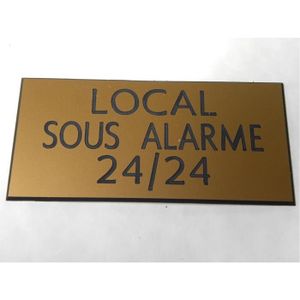 pancarte /"MAISON SOUS ALARME 24//24/" FT 115 X 150 MM plaque gravée