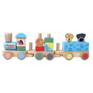 FIGURINE - PERSONNAGE Train en bois - Rubo Toys - Woezel And Pip - 45 cm - Blanc - A partir de 24 mois