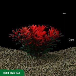 DÉCO ARTIFICIELLE couleur CO03 Noir Rouge  Simulation de plantes aqu