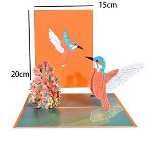 FAIRE-PART - INVITATION Faire-part - invitation,Carte Pop-Up colibri 3D,cadeau d'anniversaire d'anniversaire pour maman et épouse- hummingbird