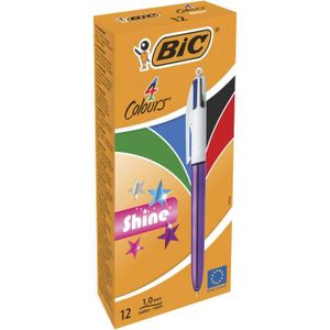 SILVER N°2 STYLO BIC 4 couleurs SHINE    ROSE GOLD /GOLD 