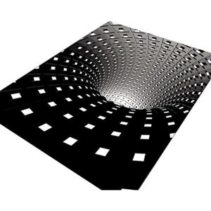 TAPIS DE SOL Tapis De Sol Illusion 3D - Noir Et Blanc - Stéréos
