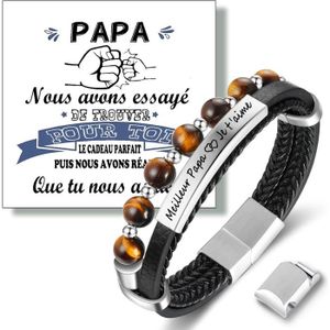 BRACELET - GOURMETTE Cadeau Fete Des Peres - Cadeau Papa Bracelet Cadea