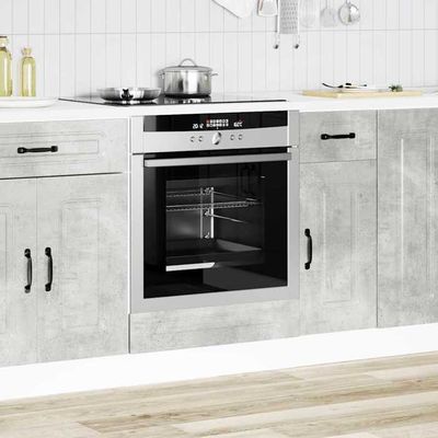 Armoire à Four Tomostar Kalmar – Meuble Bas De Cuisine 60x46x81,5 Cm, Gris Béton, Bois D'ingénierie