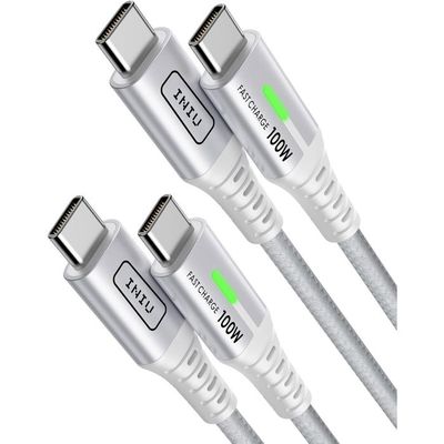 Cable Usb C[2M 2M] 100W 5A Pd Qc4 Câble Usb C Vers Usb C Charge Rapide, Chargeur Type C De Données En Nylon Tressé Pour Mac[YC8] - Informatique