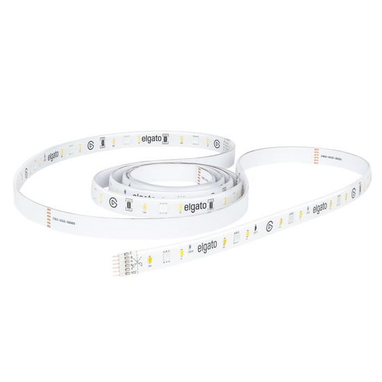 ELGATO - Streaming - Light Strip Extension - LED RGBWW sans Scintillement, 2 000 lumens, 16M de Couleurs, Blanc Chaud ou Froid (10LA