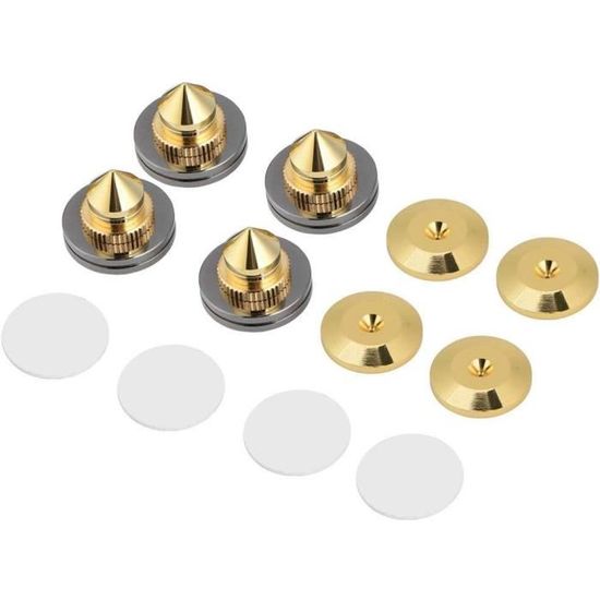 PrecisionGeek – Pointes De Découplage Pour Enceintes – Lot De 8 Pointes Antivibrations En Laiton Massif De 20 Mm