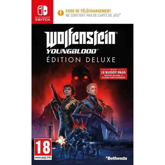 Jeu de tir FPS - Bethesda Game Studio - Wolfenstein Youngblood Deluxe Edition - Nintendo Switch - Mode en ligne