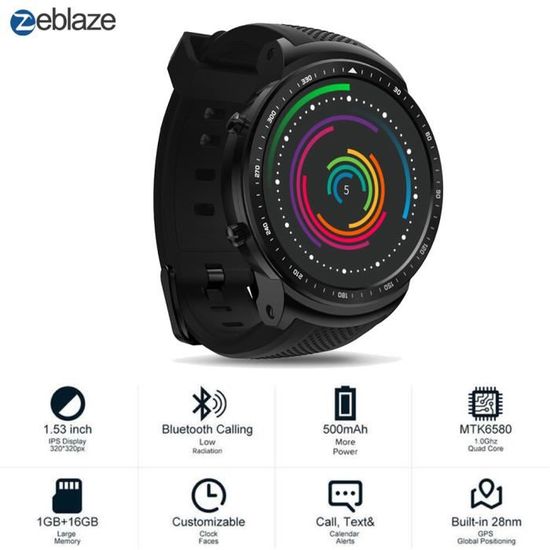 Zeblaze THOR Pro GPS 3G Bluetooth 4.0 1 Go 16 Go Watch Phone intelligent pour Android iOS SLL90416004 Cdiscount