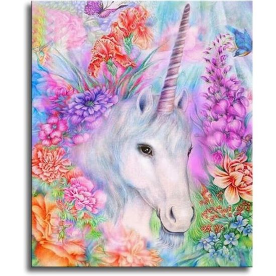 Kit Peinture Par Numéro Licorne – Toile DIY Pour Adultes, Enfants Et Débutants