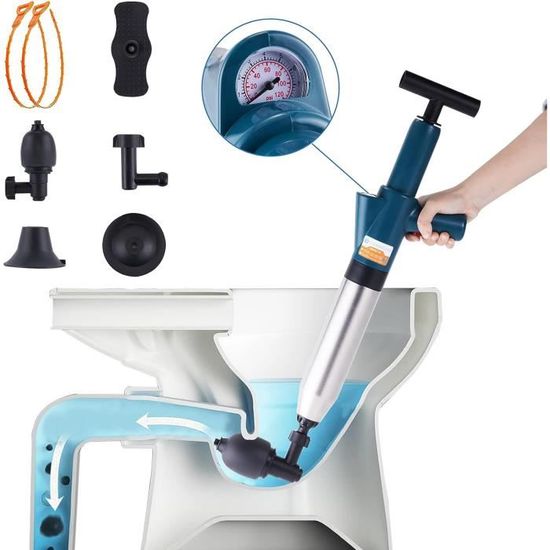 Déboucheur Pneumatique Haute Pression Pour Toilettes, évier Et Douche – Piston 2025 Avec Poignée Ergonomique, Jusqu'à 120 PSI Piston WC évier Douche 120 PSI Déboucheur Pneumatique Haute Pression Pour Toilettes, évier Et Douche – Piston 2025 Avec Poignée Ergonomique, Jusqu'à 120 PSI Piston WC évier Douche 120 PSI