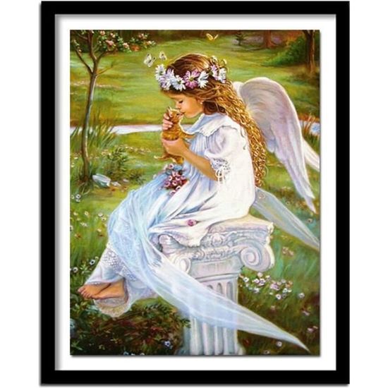 Diy 5D Diamond Painting Kit Complet Ange, Broderie Diamant Peinture Beauté Par Kit De Numéro