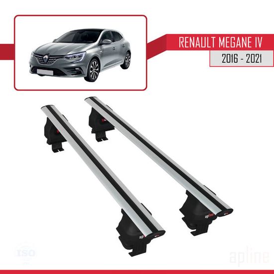 Barres De Toit Easy Line Advanced 120 Cm Pour Renault Megane IV Break 2016- - Compatible Barres Longitudinales Fermées, Verrouillable, Charge 90 Kg