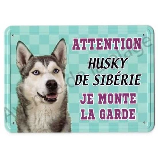 Pancarte Metal Attention Au Chien Husky De Siberie Multicolore Achat Vente Plaque Signaletique Pancarte Metal Attention Au Cdiscount