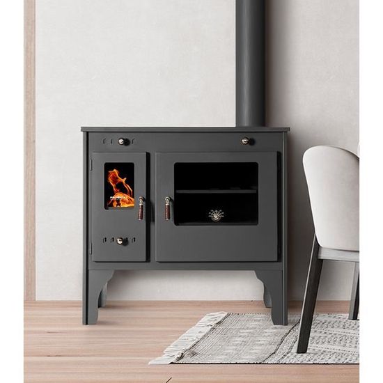 Cuisinière à bois Prometey Perfect Eco- 7 kW - EcoDesign 2022 - Noir - Bricolage