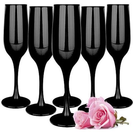 6 verres à champagne noir 200ml flûtes à champagne champagne Verre à champagne Prosecco Verre Prosecco 4260542964901