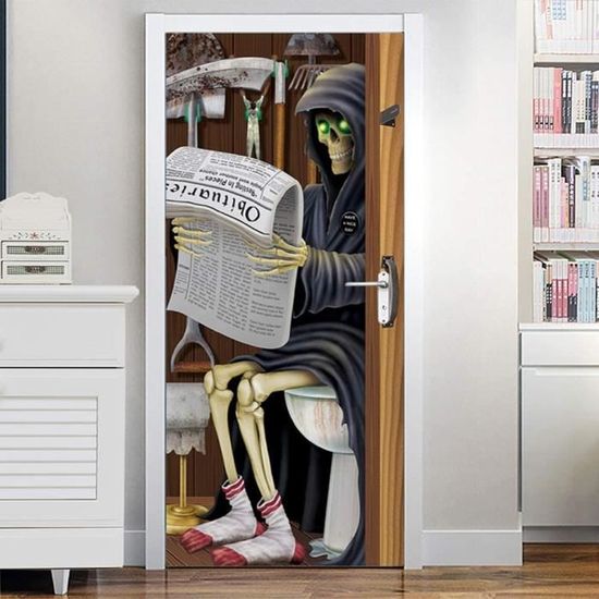 Autocollant Porte 3D Trompe-l'œil - Sticker Déco Cave à Vin 63x205cm - 2