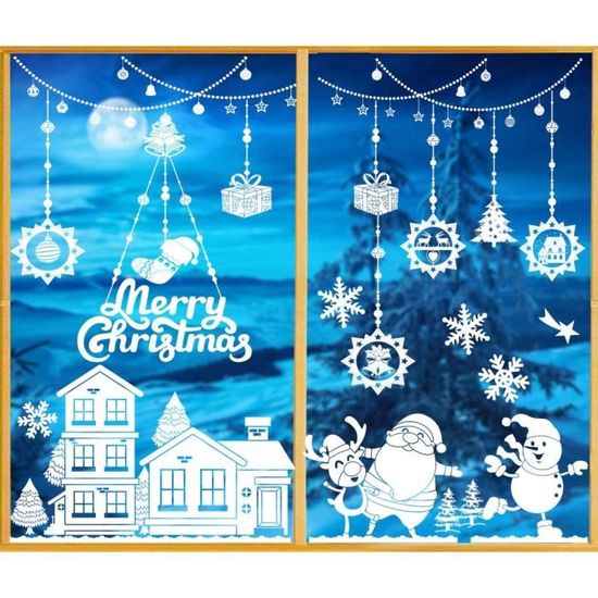 Autocollants Transferts Noël - 8 Décalcomanies Pour Bougies, Fenêtres, Décoration Festive Hivernale