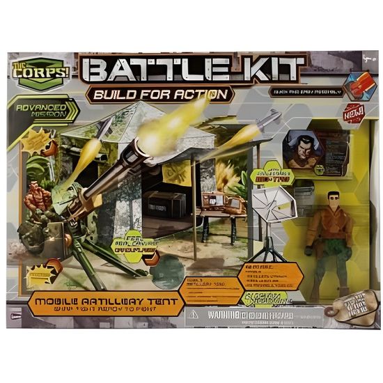 Coffret Militaire Avec Tente D Artillerie Mobile + Figurine Soldat Militaire Et Canon - The Corps - Jouet Enfant